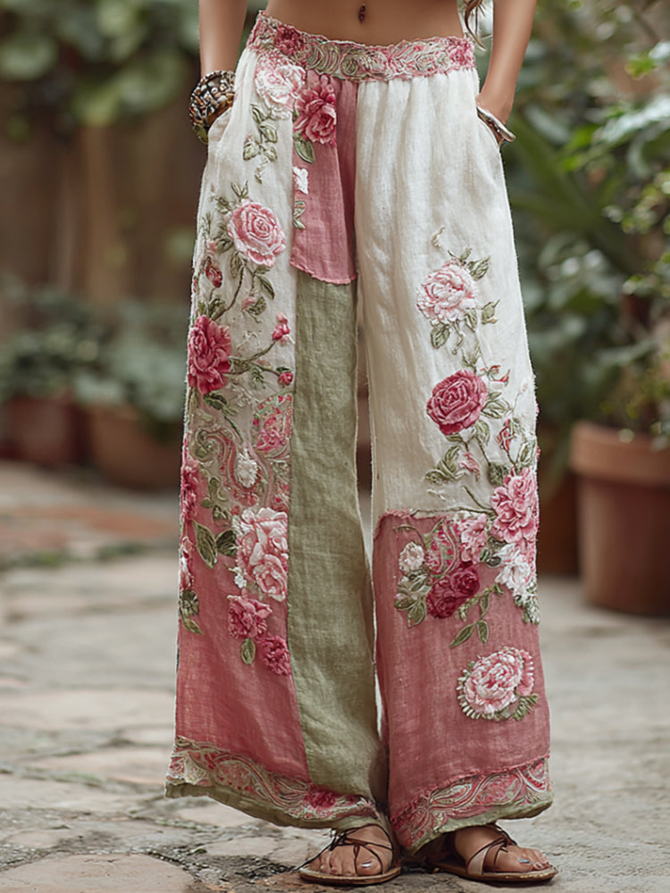 Bohemian Vintage Floral Casual Vintage Pants elevenforest