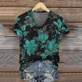 Comstylish Retro Floral Print Casual T-shirt