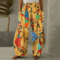 Comstylish Women‘s Black Juneteenth Art Print Wide Leg Pants
