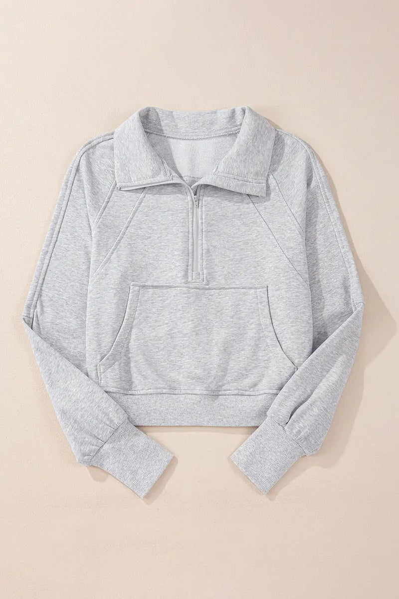 Light Grey Quarter Zip Sweatshirt