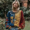 Women's Stand With Venezuela Inspired Venezuela Flag With Floral Art Comfy Linen Tops elevenforest