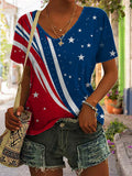 Comstylish Women's America Flag Print T-shirt