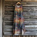 Women's Retro Floral Embroidery Irregular Design Dress elevenforest