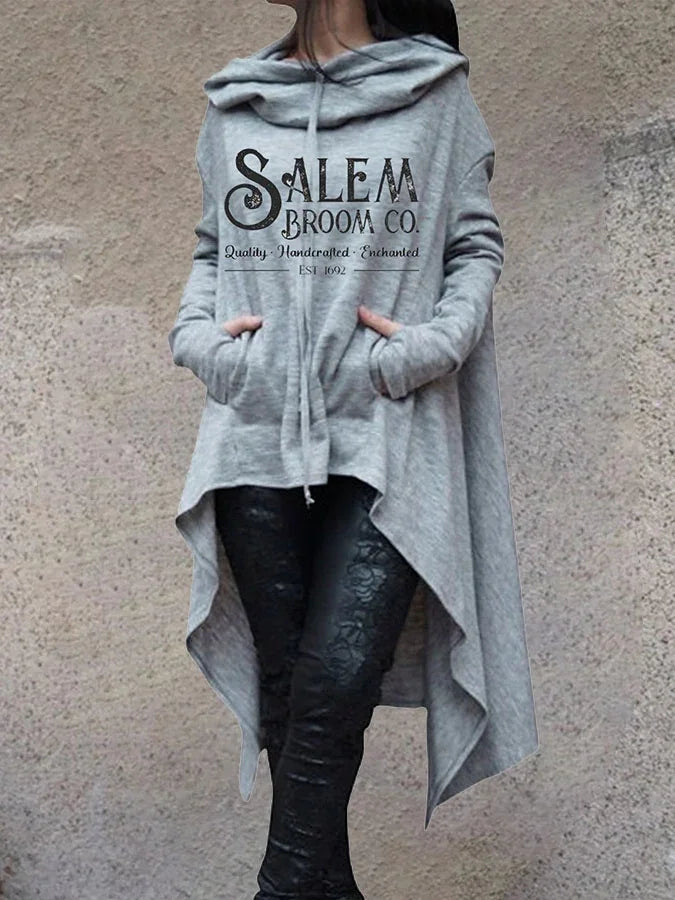 Halloween Print Irregular Long Sleeve Sweatshirt