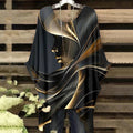 Vintage Round Neck Blonde Wave Brown Girl Irregular Shirt elevenforest
