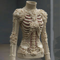 Comstylish Women's Vintage Skeleton & Rose Art Cozy High Neck Sweater