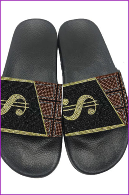 Rhinestone Dollars Slippers and Handbag/head Hoop F1709