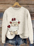 Cute Sheep Patchwork Cozy Knit Sweater artswardrobe