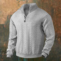 Men's Retro Knitted Jacquard Stand Collar Zipper Sweater elevenforest