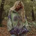 Women's Vintage Viking Tree Of Life Cozy Warm Zip Hoodie Cardigan elevenforest