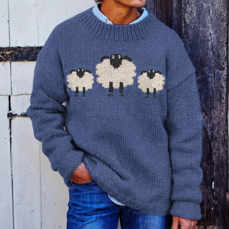 Men's Vintage Sheep Cozy Knit Sweater elevenforest