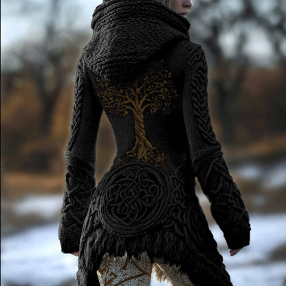 Viking Tree Of Life Celtic Knot Warm Hooded Sweater artswardrobe