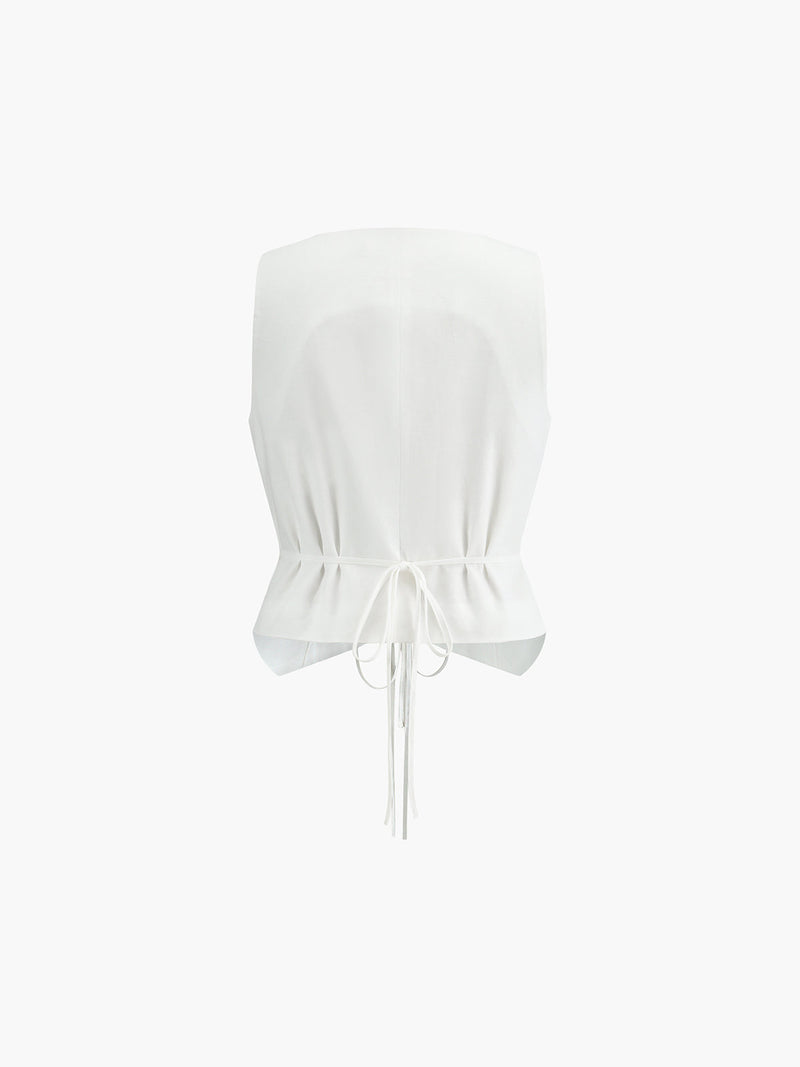 Cotton & Linen Tie-detail Vest Top