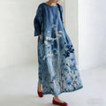 Comstylish Women's Japanese-style Tie-dye Floral Print Dress