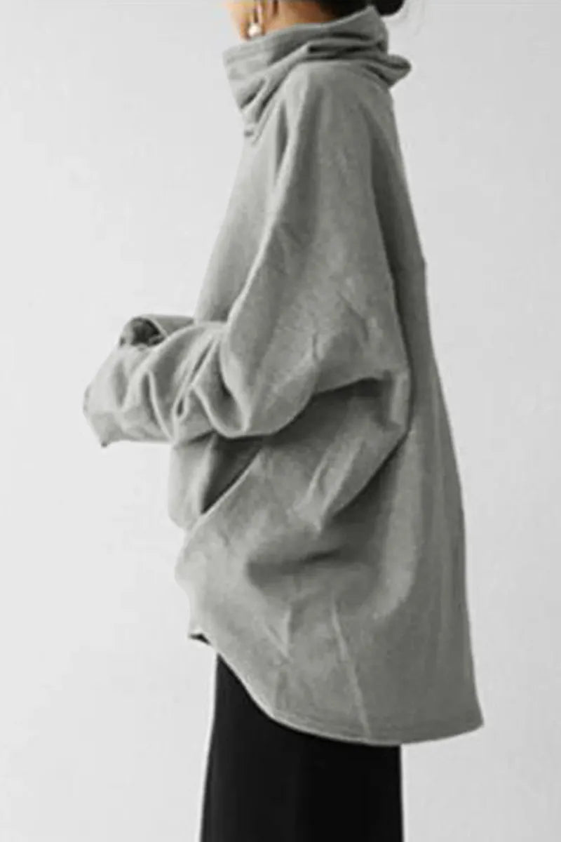 Patchwork Pocket Turtleneck Hoodies(5 Colors)
