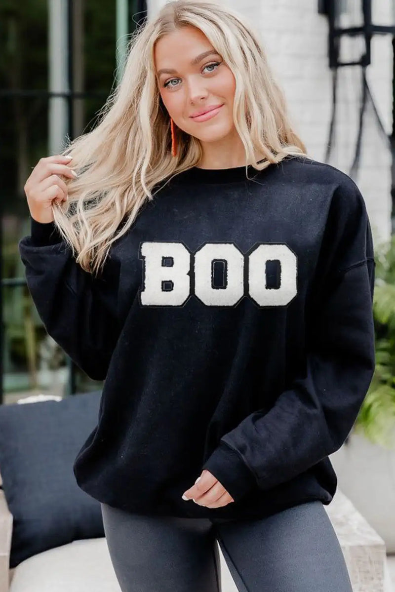 Spooky Chenille Boo Crewneck Sweatshirt