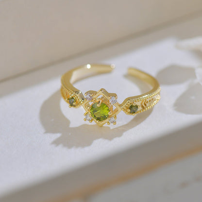Peridot Baroque Ring Set