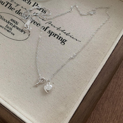 Heart Lock Necklace in Silver