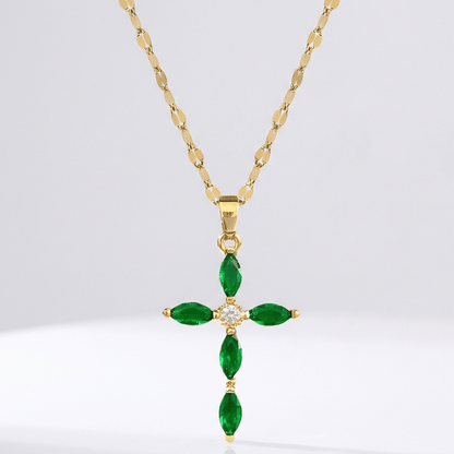 Colorful Zircon Cross Necklaces