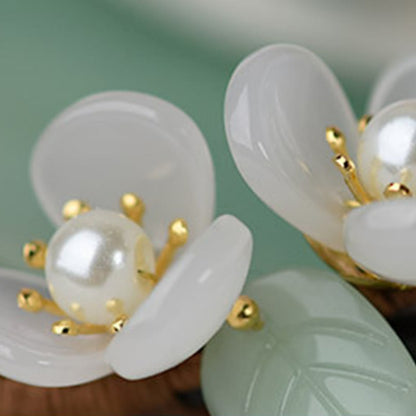 Magnolia Pearl Spiritual Protection Hairpin With Grain Wood