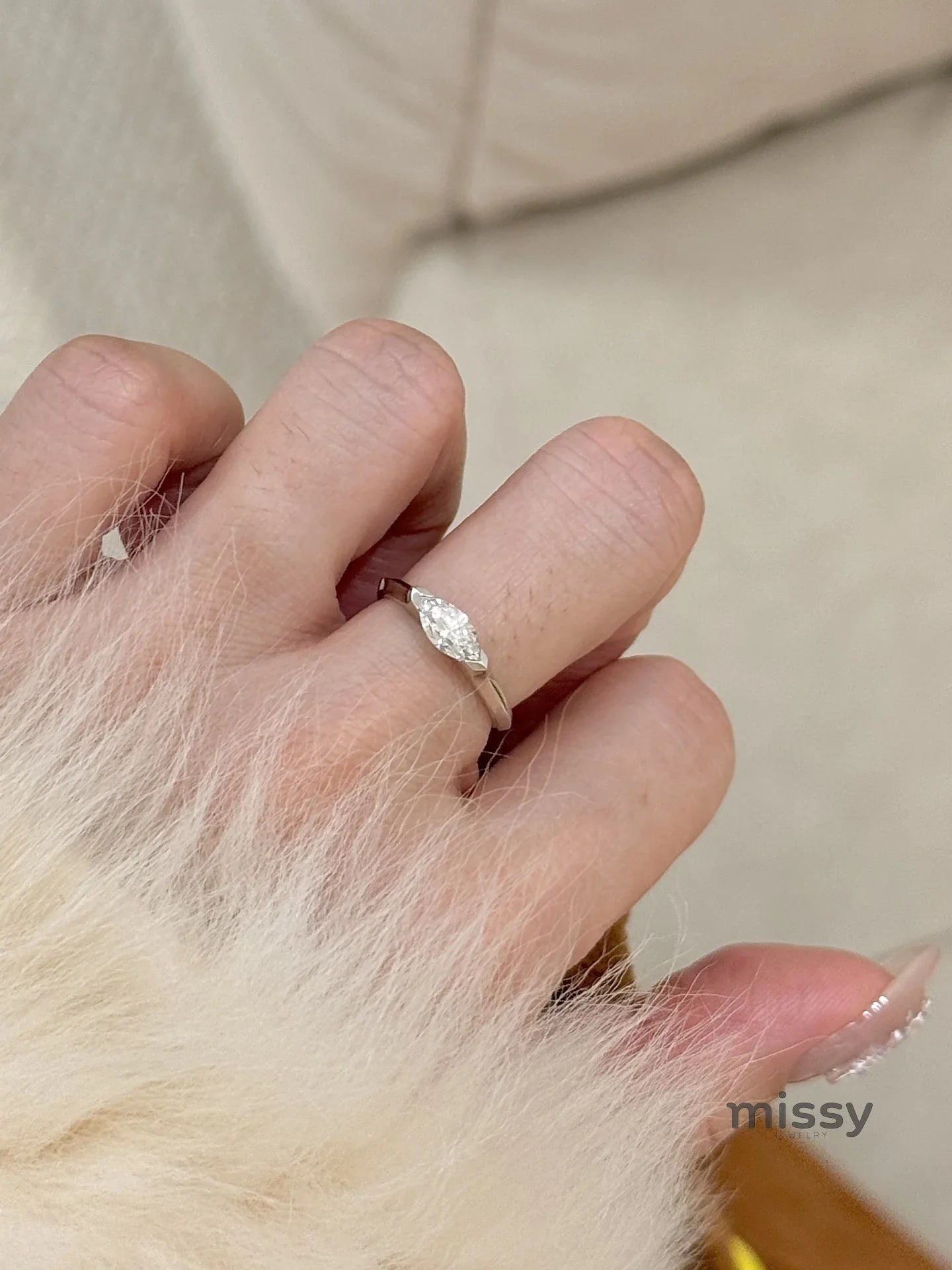 Leilanie Zircon Marquise Ring