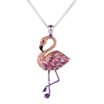 Pink Flamingos Necklace & Earrings Set