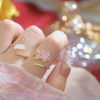 Chrissy Pink Butterfly Ring