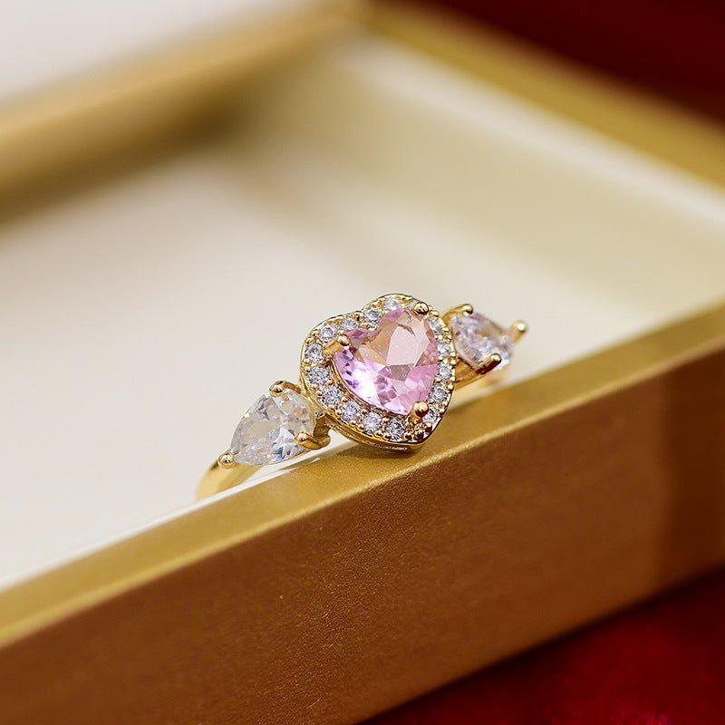 Lila Pink Heart Ring