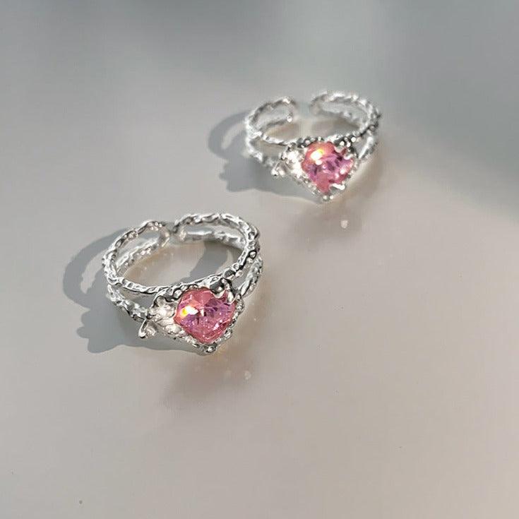 [] Pink Heart Ring