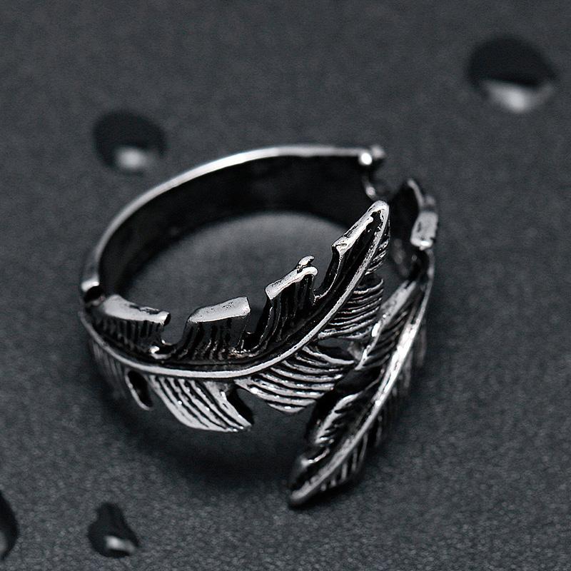 Feather Titanium Steel Wrap Ring