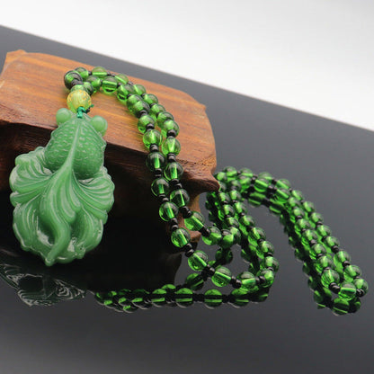 Fluorite Stone Fish Necklace