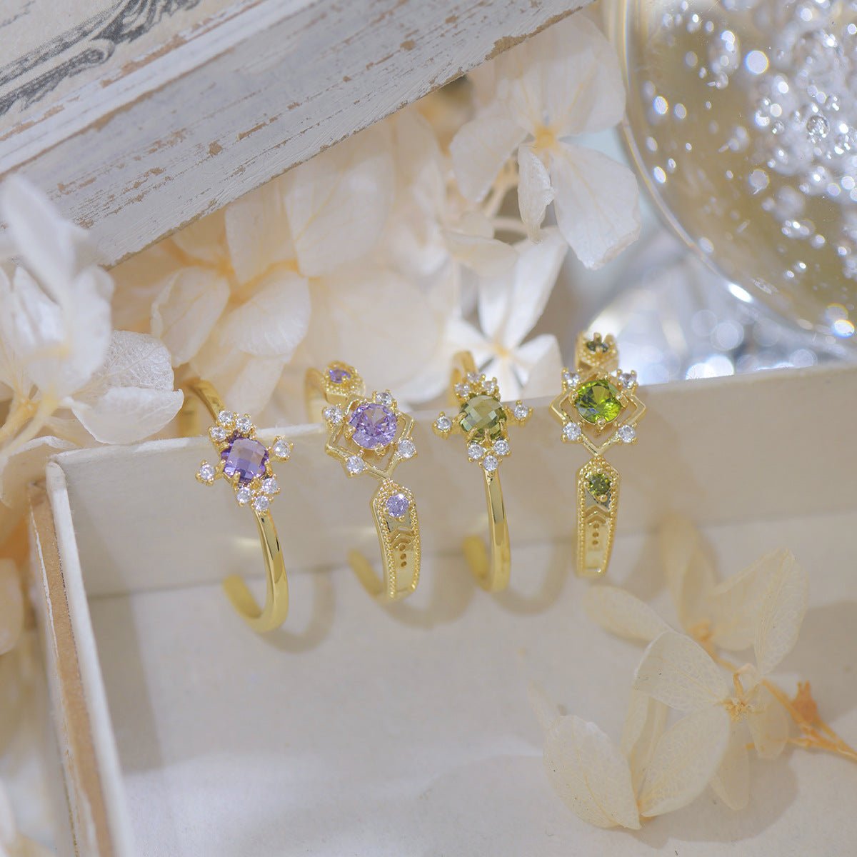 Amethyst Baroque Ring Set