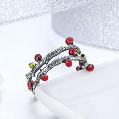 Autumn Leaves Sterling Silver Wrap Ring
