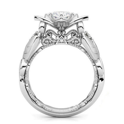 Rhinestone Crystal Flower Ring