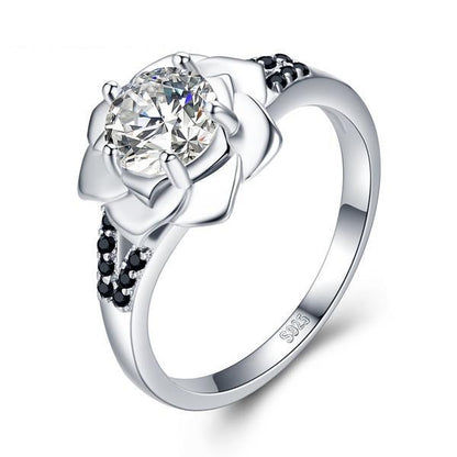 Romantic Flower Silver Ring