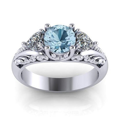 Sky Blue Princess Crystal Ring
