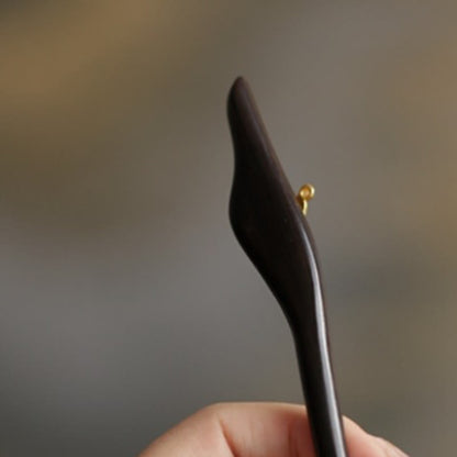 Sandalwood Rabbit Hairpin | Auspicious Cloud Chinese Hairpin