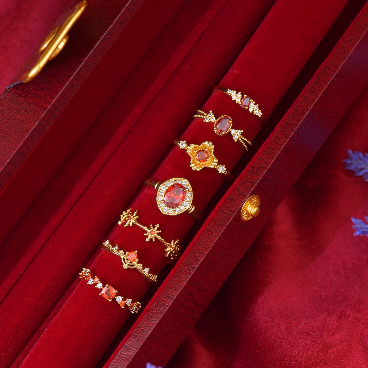 Scarlet Sunflare Ring
