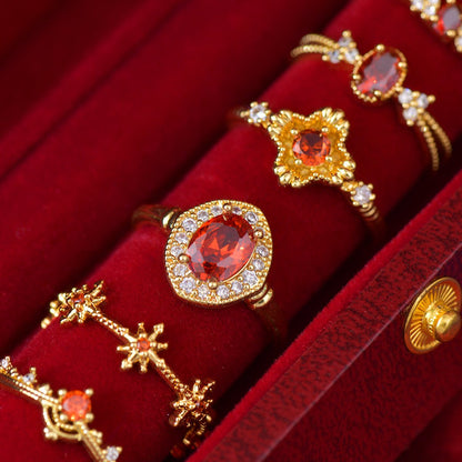 Scarlet Sunflare Ring