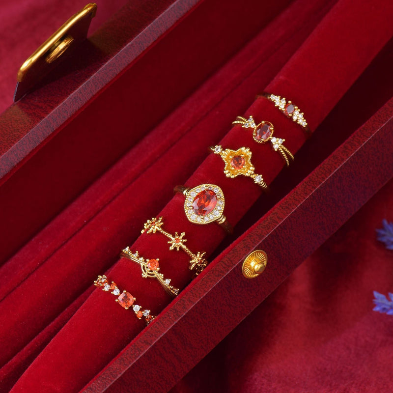 Scarlet Sunflare Ring