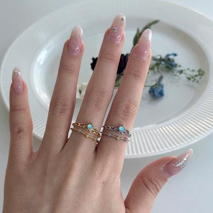 [] Gretchen Silver Aurora Ring