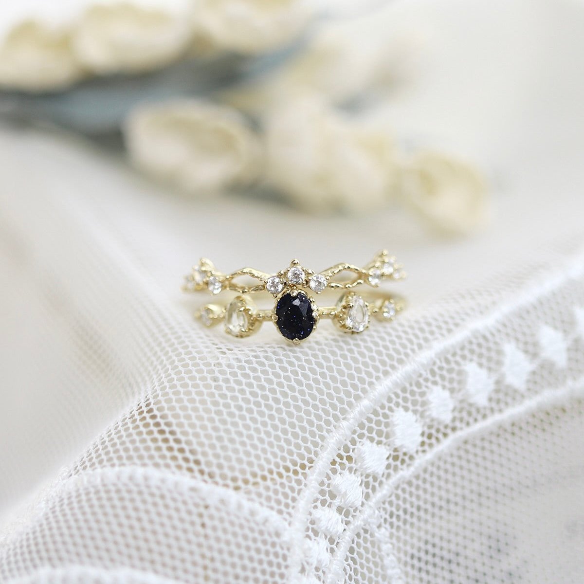 Starlit Noir Ring Set