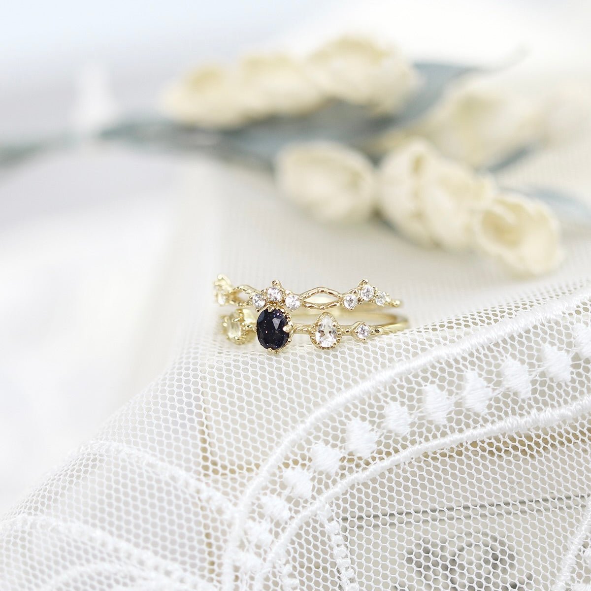 Starlit Noir Ring Set