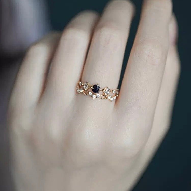 Starlit Noir Ring Set