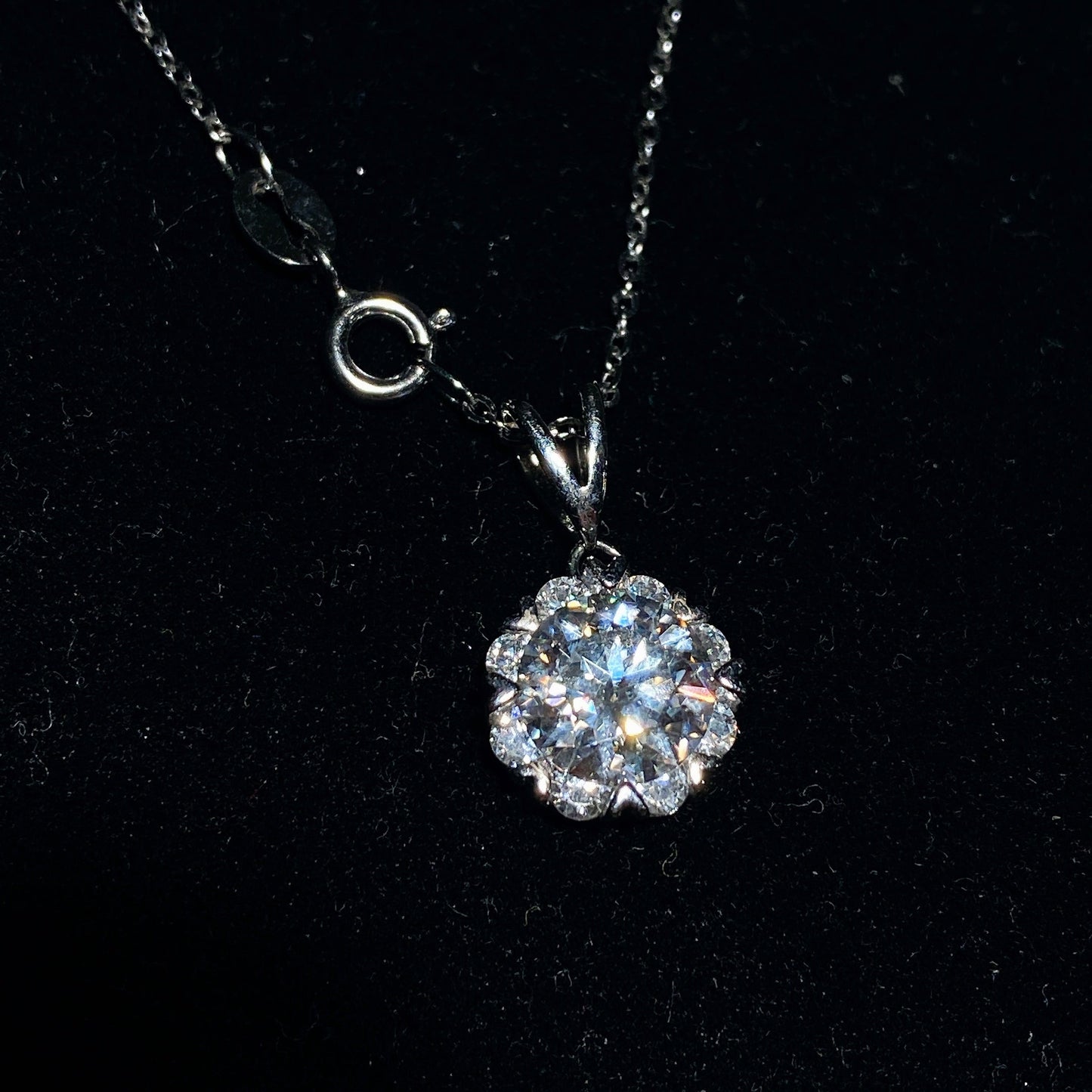 Sterling Silver Moissanite Pendant 1-5ct Spiritual Healing