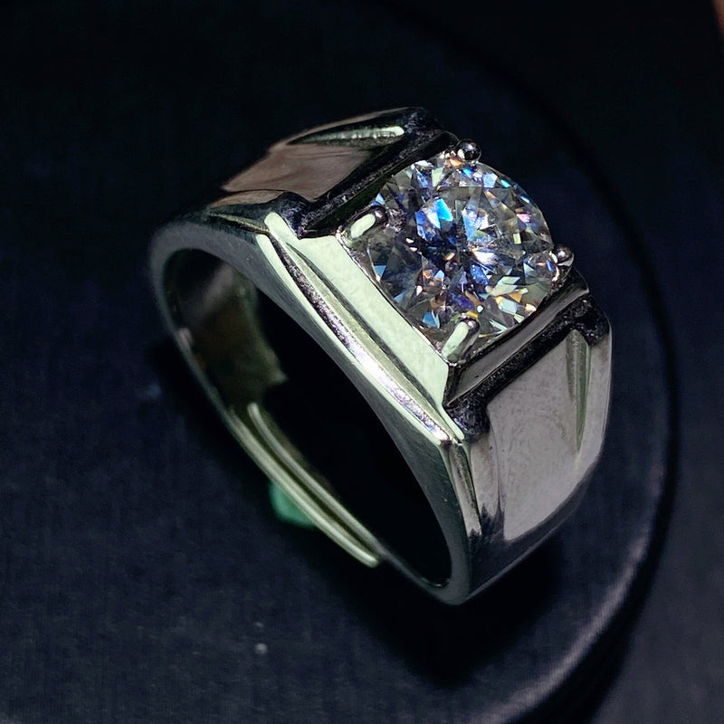 Sterling Silver Moissanite Spiritual Healing Ring 0.5-5ct