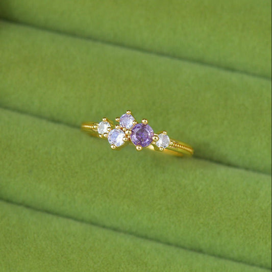 Violet Cascade Ring